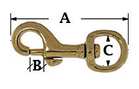 Brass-Swivel-Strap-Eye-Bolt-Snap-350-dimensional