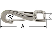 Small Rigid Eye Sring Snap Nickel Plated