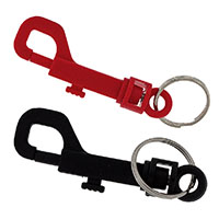 Plastic Snap Hooks,Swivel Eye, Black or Red, 500 per bag