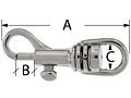 Small Swivel Eye Bolt Snap Nickel Plated